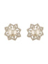 White Rhodium Cubic Zirconia 2 Layered Pearl Beaded Statement Necklace Jewellery Set