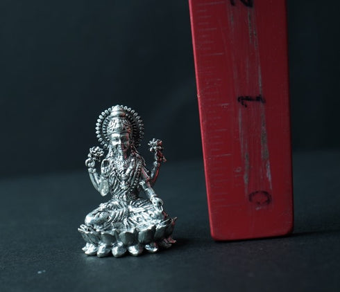 Pure Silver Antique Lotus Laxmi 39.72g By Mahita Collections