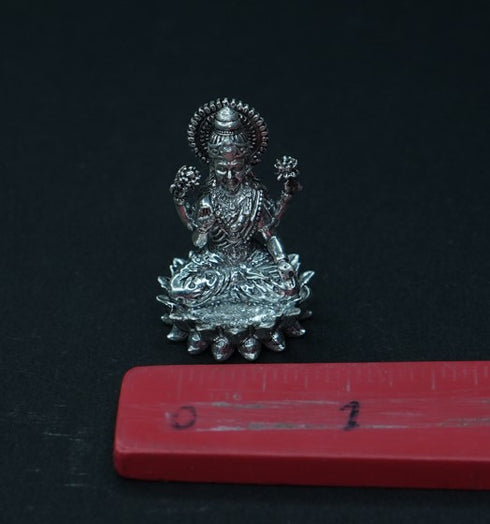 Pure Silver Antique Lotus Laxmi 39.72g By Mahita Collections