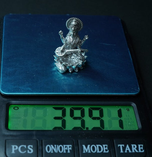 Pure Silver Antique Saraswathi 39.91g By Mahita Collections