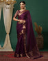 Sudathi Wine Woven Organza Saree