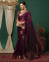 Sudathi Wine Woven Organza Saree