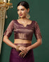Sudathi Wine Woven Organza Saree