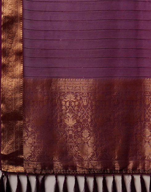Sudathi Wine Woven Organza Saree