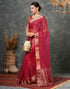 Sudathi Rani Pink Woven Organza Saree