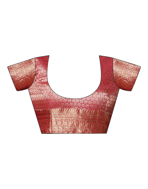 Sudathi Rani Pink Woven Organza Saree