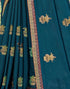 Sudathi Rama Blue Embroidery Georgette Saree