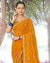 Sudathi Turmeric Yellow Embroidery Georgette Saree