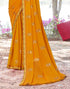 Sudathi Turmeric Yellow Embroidery Georgette Saree
