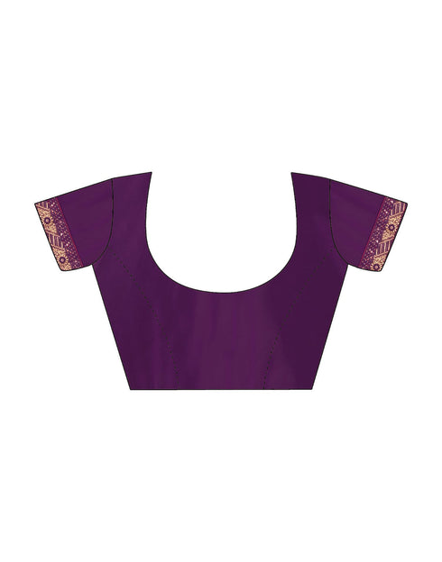 Sudathi Dark Purple Embroidery Georgette Saree