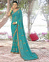 Sudathi Turquoise Embroidery Georgette Saree