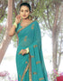 Sudathi Turquoise Embroidery Georgette Saree