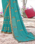 Sudathi Turquoise Embroidery Georgette Saree