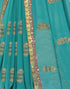 Sudathi Turquoise Embroidery Georgette Saree