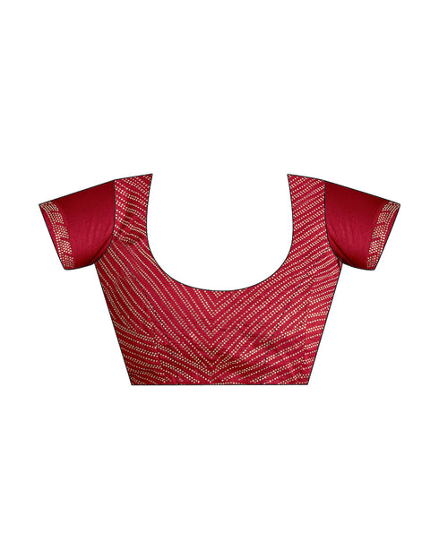 Sudathi Rama Green Stone Work Embellished Silk Saree