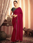 Sudathi Cherry Red Stone Work Embellished Silk Saree