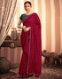 Sudathi Cherry Red Stone Work Embellished Silk Saree