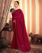 Sudathi Cherry Red Stone Work Embellished Silk Saree