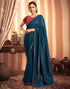 Sudathi Rama Blue Stone Work Embellished Silk Saree
