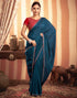 Sudathi Rama Blue Stone Work Embellished Silk Saree