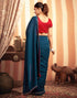 Sudathi Rama Blue Stone Work Embellished Silk Saree