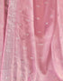 Sudathi Light Pink Stone Work Embellished Silk Saree