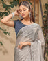 Sudathi Grey Stone Work Embellished Silk Saree