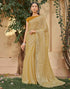 Sudathi Mustard Yellow Stone Work Embellished Silk Saree