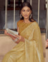 Sudathi Mustard Yellow Stone Work Embellished Silk Saree