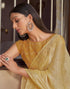Sudathi Mustard Yellow Stone Work Embellished Silk Saree