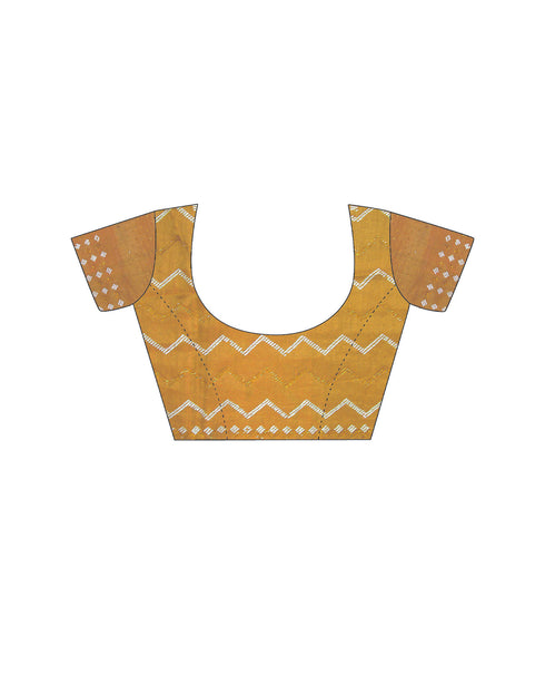 Sudathi Mustard Yellow Stone Work Embellished Silk Saree