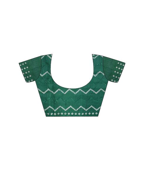 Sudathi Light Green Stone Work Embellished Silk Saree