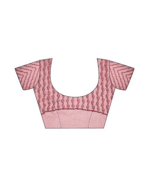 Sudathi Rose Pink Embroidery Silk Saree