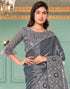 Sudathi Grey Sequence Embroidery Silk Saree