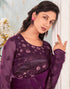 Sudathi Wine Sequence Embroidery Silk Saree