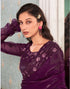 Sudathi Wine Sequence Embroidery Silk Saree