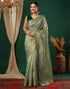 Sudathi Pista Green Sequence Silk Saree