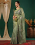 Sudathi Pista Green Sequence Silk Saree