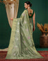 Sudathi Pista Green Sequence Silk Saree