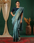 Sudathi Sky Blue Sequence Silk Saree