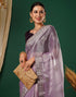 Sudathi Light Purple Embroidery Silk Saree