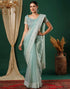 Sudathi Light Turquoise Embroidery Net Saree