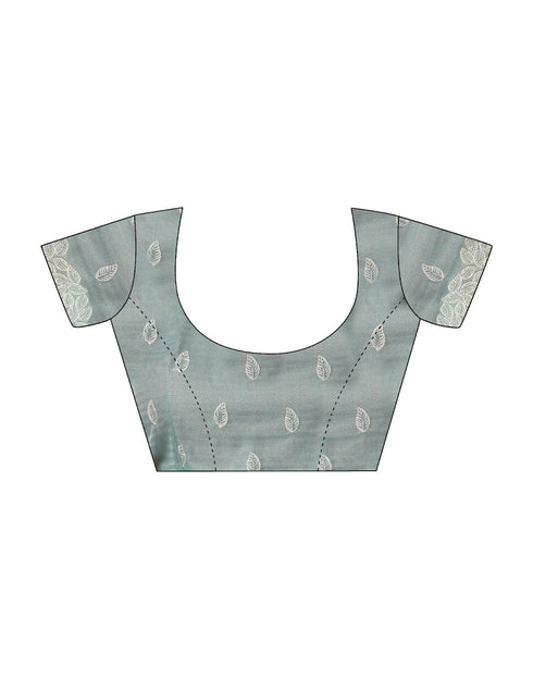 Sudathi Light Turquoise Embroidery Net Saree