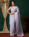 Sudathi Light Lavender Embroidery Net Saree