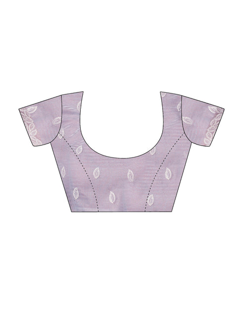 Sudathi Light Lavender Embroidery Net Saree