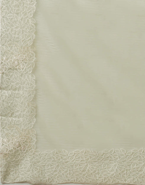 Sudathi Light Pista Green Embroidery Net Saree