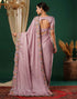 Sudathi Dusty Pink Embroidery Satin Saree