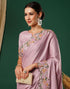 Sudathi Dusty Pink Embroidery Satin Saree