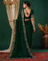 Sudathi Dark Green Embroidery Satin Saree
