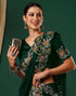 Sudathi Dark Green Embroidery Satin Saree